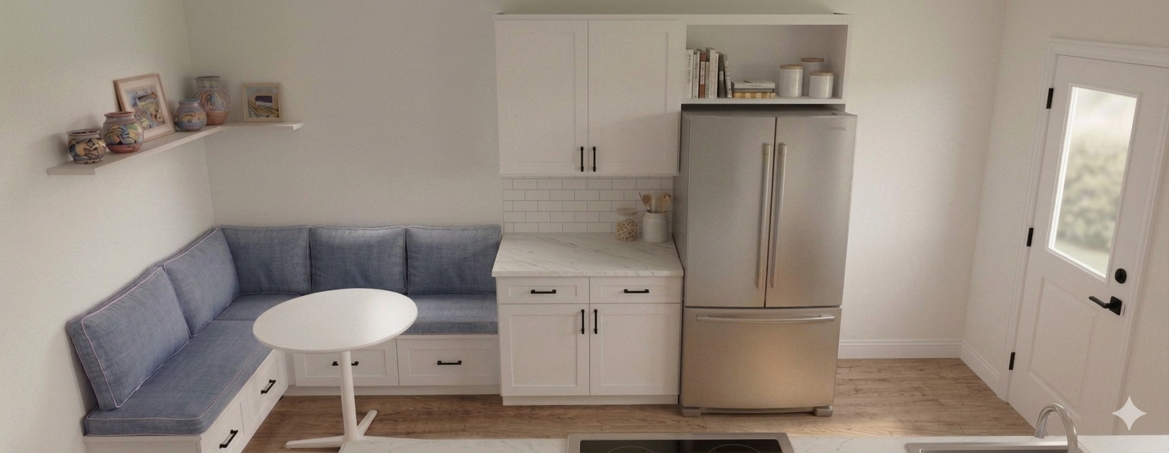 Custom banquette dining nook – 1412 Kenilworth Ave apartment for rent, Dilworth Charlotte NC